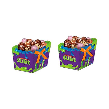 Caixa Cachepot Nickelodeon Slime decoração de Festa Infantil