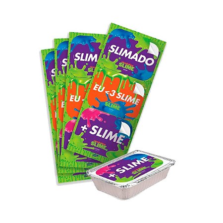 Adesivos Retangular Slime Decorativo de Festa Infantil