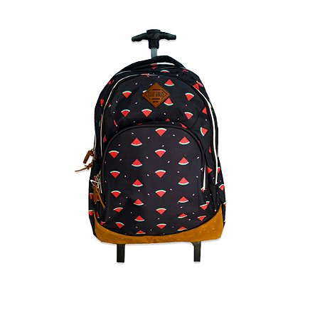 Mochila Escolar Melancia C/ Rodinhas Clio Girls Preto