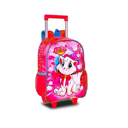 Mochila Escolar Feminina Rodinhas Nini Vermelho Clio Style