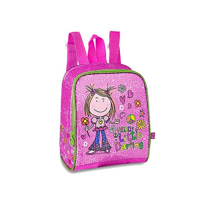 Lancheira Escolar Infantil Little Darling Roxo e Verde Clio