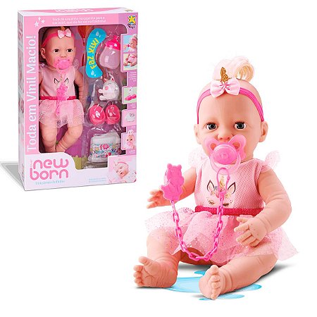 Boneca New Born Unicórnio Fofinho c/ Acessórios - Divertoys