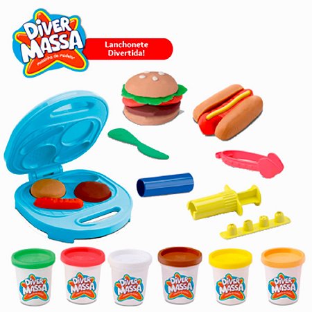 Massinha de Modelar Lanchonete Diver Massa - Divertoys