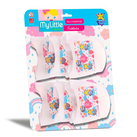 Kit 6 Fraldinhas para bebê reborn My little - Divertoys