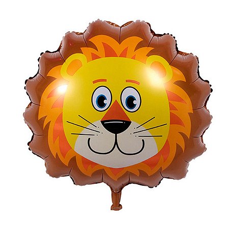 Balão Animal Metalizado Tema Leão 16'' Polegadas