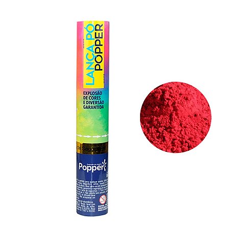 Lança Pó Explosão de Cores Vermelho 30cm - Popper