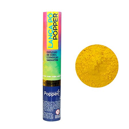 Lança Pó Explosão de Cores Amarelo 30cm - Popper