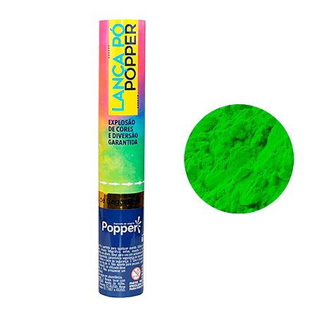 Lança Pó Explosão de Cores Verde 30cm - Popper