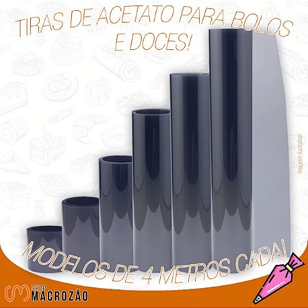 KIT TIRAS DE ACEATO 4 METROS 5, 10, 15, 20, 25 e 30 CM