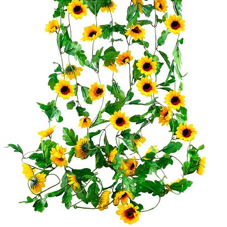 2Un Arcos Girassol Flor Artificial 2,5M para Decoração Festa