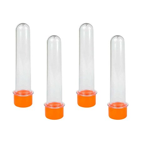 Tubete Lembrancinha Laranja Acrílica 13cm 10Un