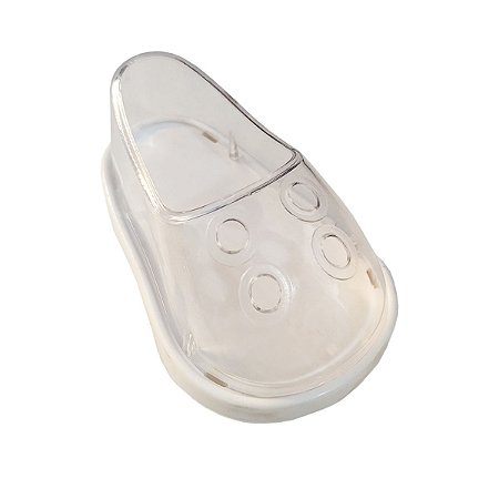 Sapatinho de Acrílico branco p/ lembrancinhas de Bebe 10un