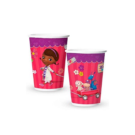 Copos Descartáveis Festa Doutora Brinquedos 180ml 8Un