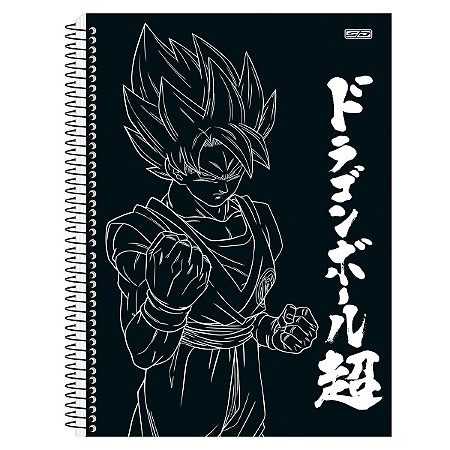 Caderno Goku Dragon Ball Preto 1 Matéria 80 Folhas