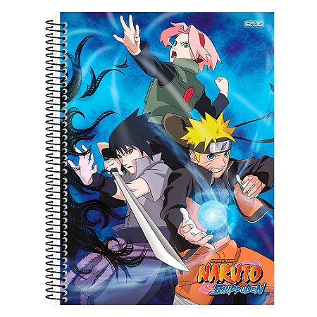 Caderno Naruto Sakura e Sasuke 10 Matérias 160 Folhas