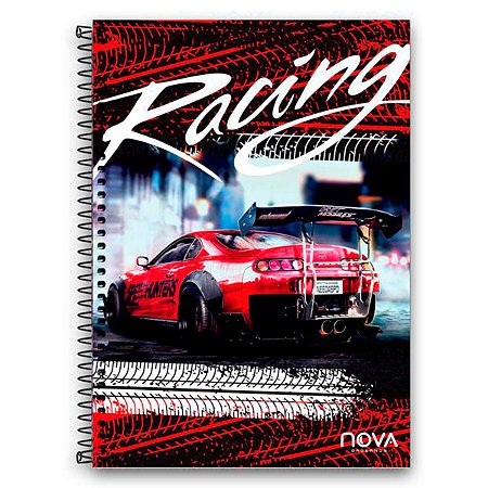 Caderno Racing Carro 10 Matérias 200 Folhas