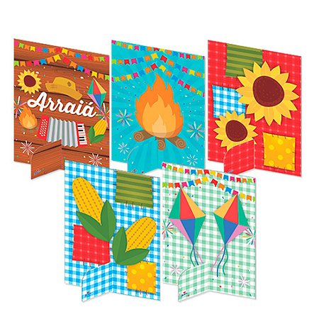 5 Enfeite de mesa Festa Arraiá Junco