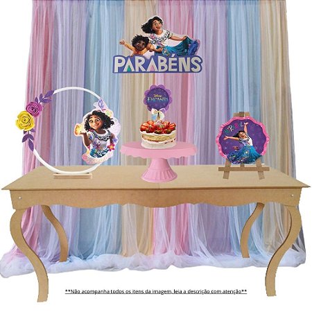 Kit Festa Filme Encanto Infantil Aniversário 4 peças MDF