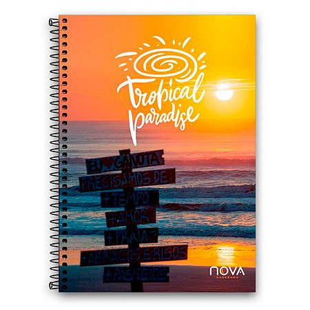 Caderno Tropical Paradise 1 Matéria 96 Folhas