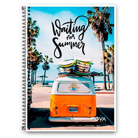 Caderno Espiral Waiting for Summer Matéria 96 Folhas