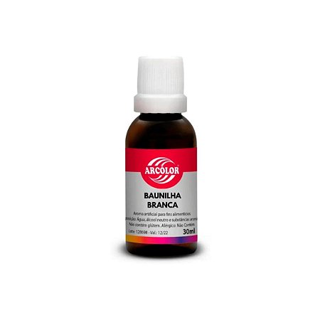 Essência Artificial Comestível Baunilha Branca 30ml Arcolor