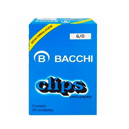 Clips para Papéis de aço Grande 50Un - Bacchi