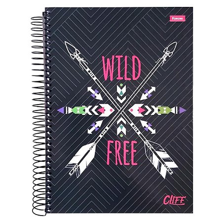 Caderno Wild Free Preto 20 Matérias 320 Folhas - Foroni