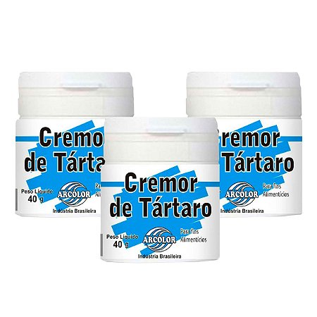 3Un Cremor de Tártaro 40g Para Fins Alimentícios - Arcolor