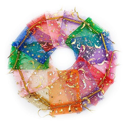 10Un Saquinho de organização Organza Cores Médio 20x30