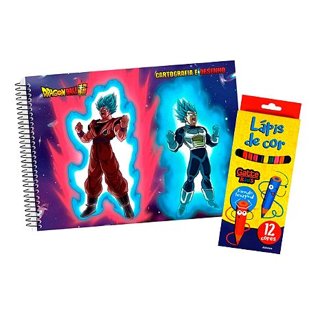 Kit Colorir Caderno desenho Dragon Ball Verde e Lápis 12Un - Shop Macrozao