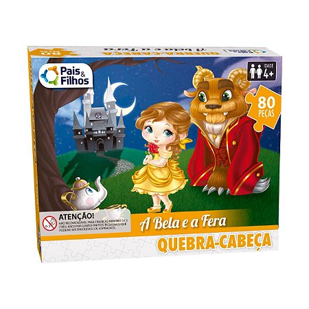Brinquedo Quebra-Cabeças Bela 80 peças - Pais e filhos
