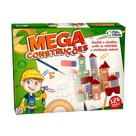 Brinquedo Mega Construção 120 Pçs Educativo - Pais e filhos