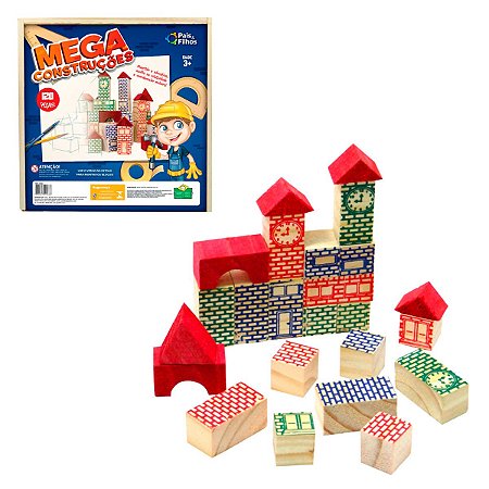 Mega construções 120 peças Estojo - Pais e filhos