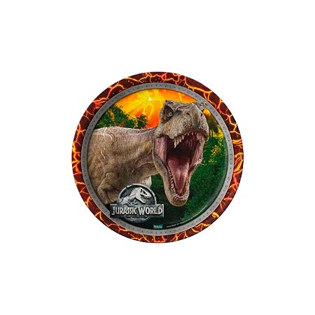 Prato Quadrado Festa Jurassic World 18cm C/ 8 Un Festcolor
