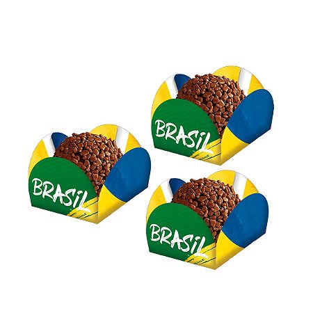 Porta Forma Doces Decorativa Brasil 2022 40 Un Festcolor