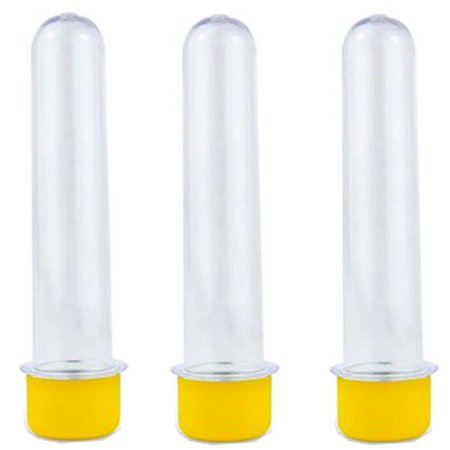 Tubete Lembrancinha Amarelo Acrílica 13cm 10Un