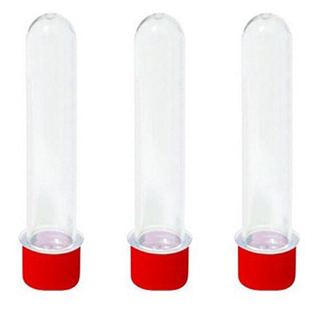 Tubete Lembrancinha Vermelho Acrílica 13cm 10Un