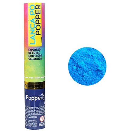 Lança Pó Explosão de Cores Azul 30cm - Popper