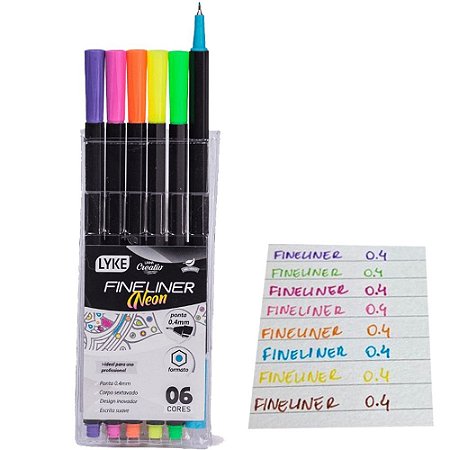 Caneta Fineliner Neon 6und - Lyke