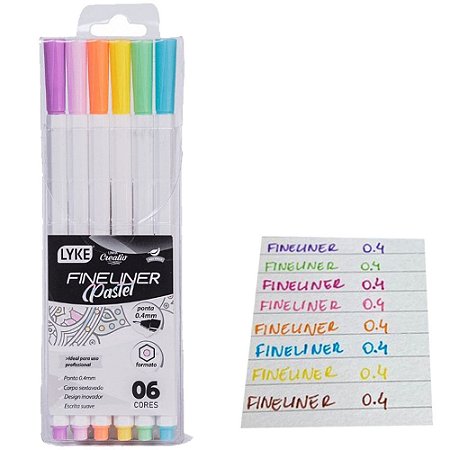 Caneta Fineliner Tons Pastel 6und - Lyke