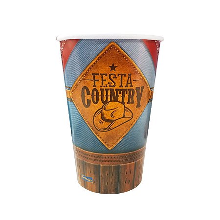 Copos Descartáveis Festa Country 300ml C/ 8Un Festcolor