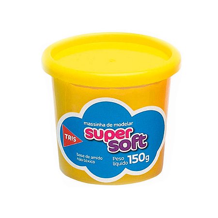 Massinha de modelar SuperSoft Amarela Tris 150g