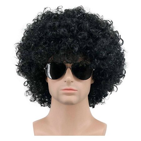 Peruca p/ Festa Nega Maluca Black Power Preta Party Wigs