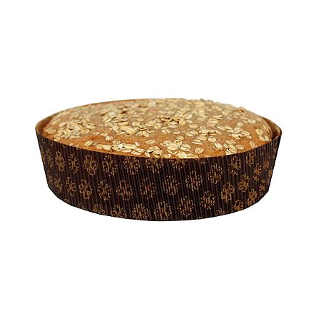 Forma Bolo Redondo 500g Marrom Decorada Forneável 5Un