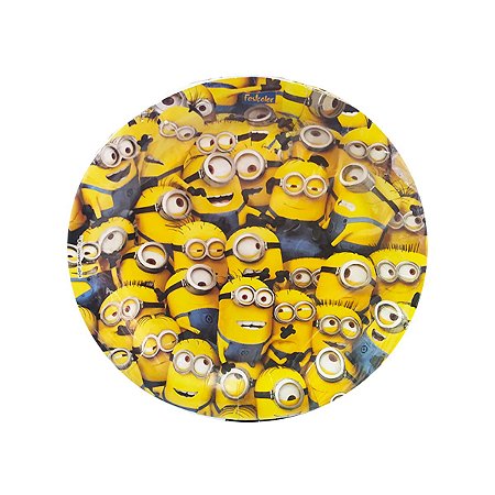 Prato Redondo Minions 18cm C/ 8Un Festcolor