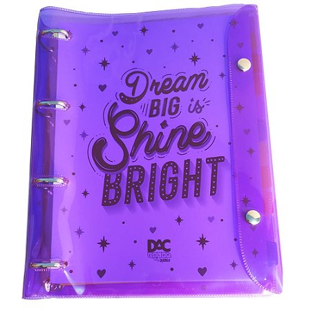Fichário em PVC Bubble roxo – DAC – 3867