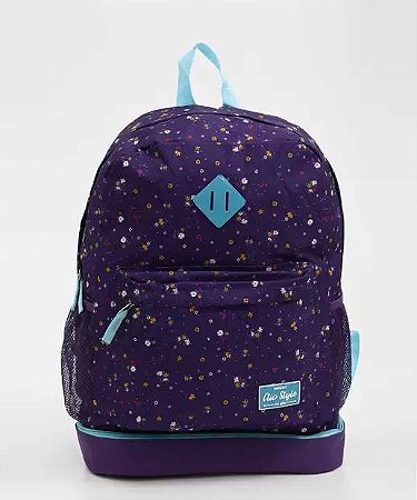Mochila Flores Lunch Box Roxa - Clio
