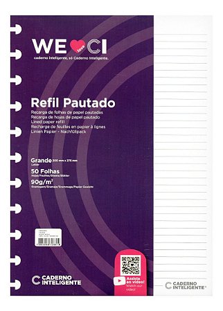 Refil Pautado Grande 90g - Caderno Inteligente