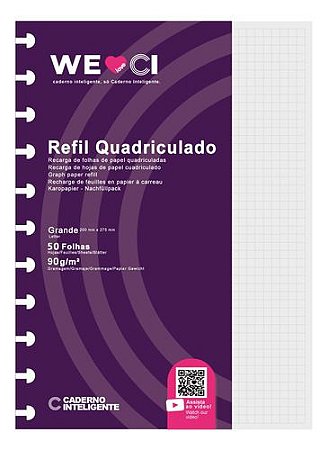 Refil Quadriculado grande - Caderno Inteligente