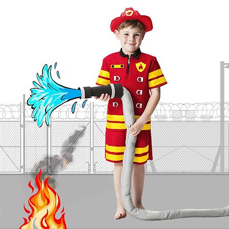 Fantasia Infantil Bombeiro GG - Super Fantasias